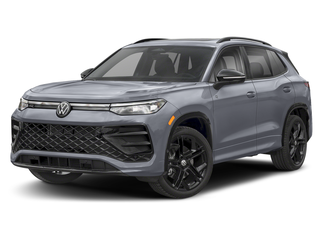 2026 Volkswagen Tiguan 2.0T SE R-Line Black in Platinum Gray Metallic — front three-quarter view