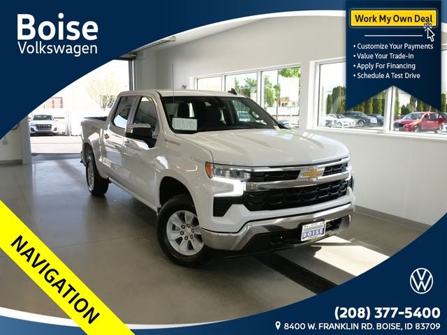 2025 Chevrolet Silverado 1500 LT LT1 in Summit White — front three-quarter view
