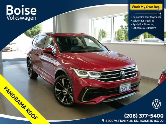 2024 Volkswagen Tiguan 2.0T SEL R-Line in Red — front three-quarter view