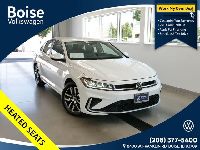 2025 Volkswagen Jetta 1.5T SE in Opal White — front three-quarter view