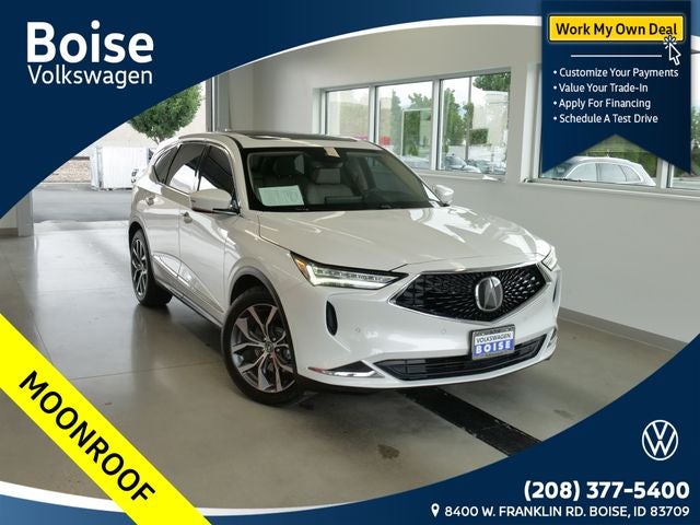 2022 Acura MDX Technology SH-AWD in White — front three-quarter view