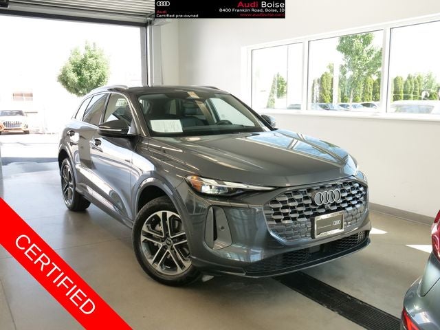2025 Audi Q5 2.0T Premium quattro in Tambora Gray Metallic — front three-quarter view
